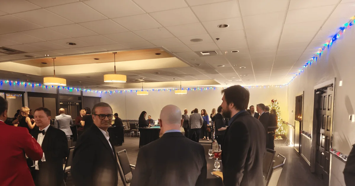 members gathered at an evening event